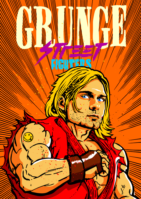 Kurt Cobain como Ken (Street Fighter)