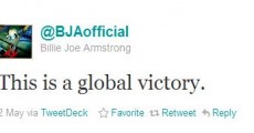 Comentário do Billie Joe Armstrong no Twitter