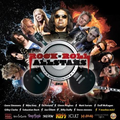 Cartaz do show do supergrupo Rock-n-Roll Allstars em Buenos-Aires