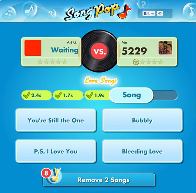 Song Pop: game musical para Facebook