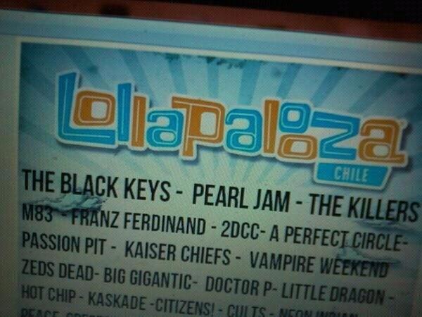 Possível line-up do Lollapalooza Chile 2013 vaza