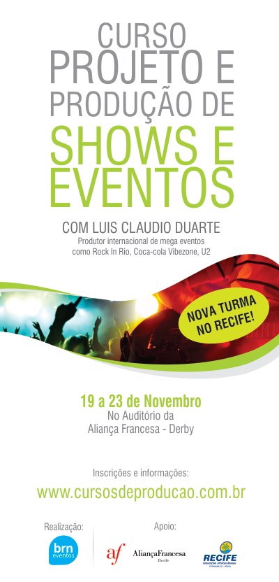 Curso de Projeto e Produção de Shows e Eventos no Recife