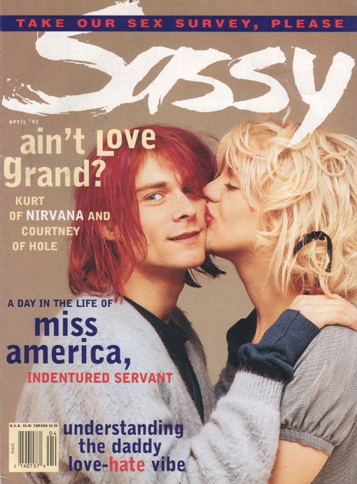 Kurt Cobain e Courtney Love na capa da revista Sassy