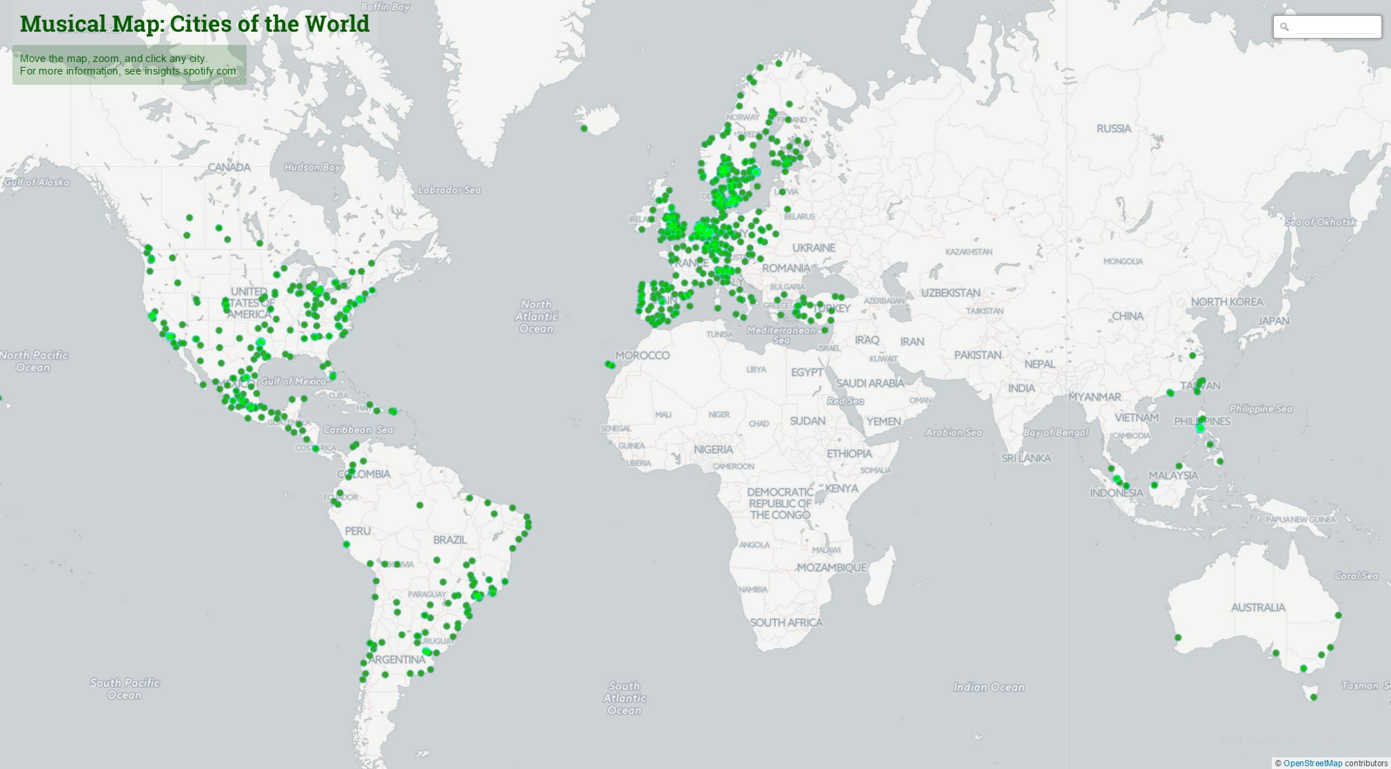 Spotify lança Mapa Musical do Mundo