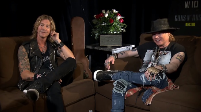 Axl Rose e Duff McKagan em entrevista para o Fantástico