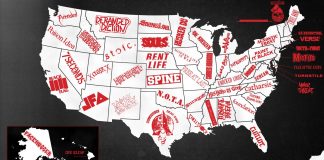 Mapa do Hardcore nos Estados Unidos