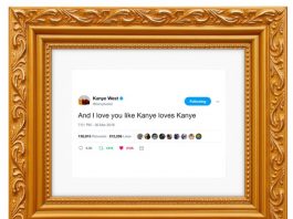 Tweet de Kanye West emoldurado