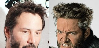 Keanu Reeves e Hugh Jackman (Wolverine)