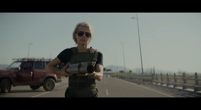 Sarah Connor (Linda Hamilton) em Exterminador do Futuro