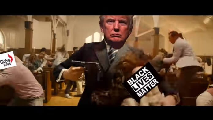 Montagem de Donald Trump em vídeo polêmico