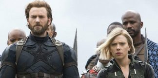 Chris Evans e Scarlett Johansson em Vingadores Ultimato, da Marvel