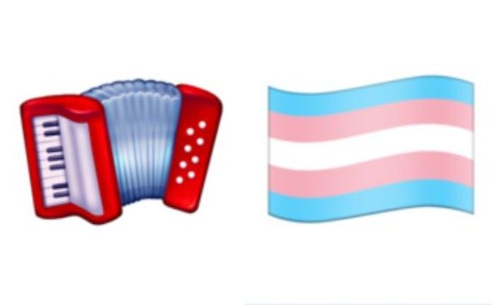 Acordeão e Bandeira Trans Emojis