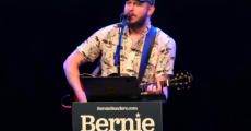 Bon Iver em evento de apoio a pré-candidato Bernie Sanders nas primárias democratas
