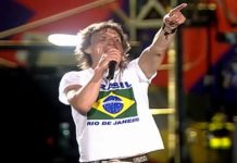 Mick Jagger com o Rolling Stones no Rio de Janeiro