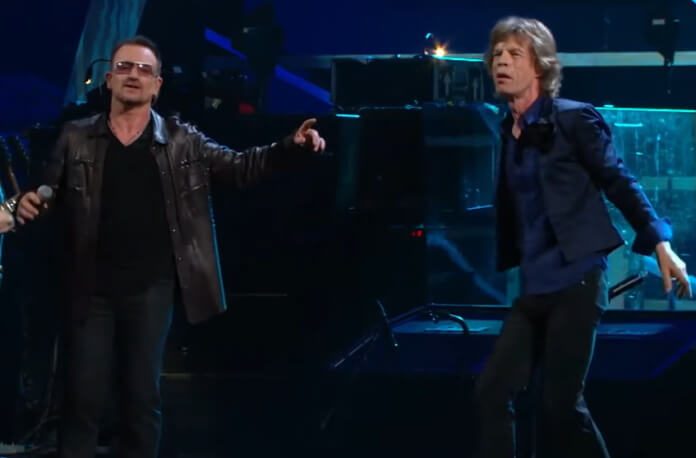 Bono (U2) e Mick Jagger (Rolling Stones)