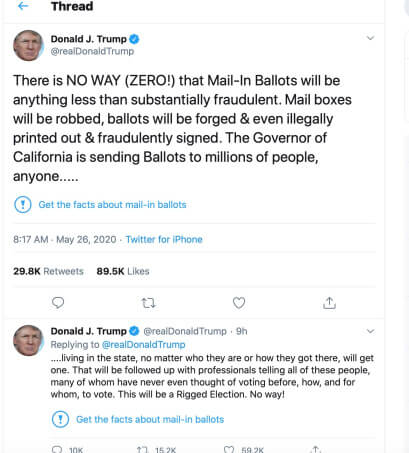 Donald Trump, fake news no Twitter