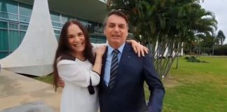 Jair Bolsonaro e Regina Duarte em Brasília