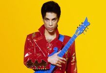 Prince com a guitarra Blue Cloud