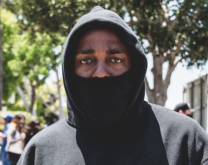 Kendrick Lamar em protestos antirracistas em Compton