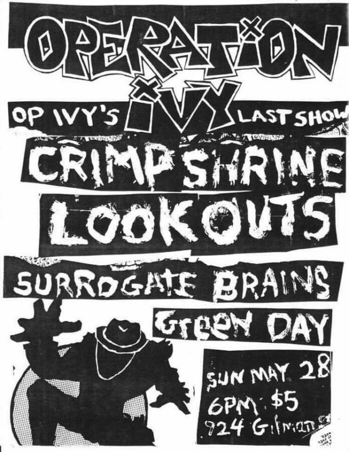 Cartaz do último show do Operation Ivy