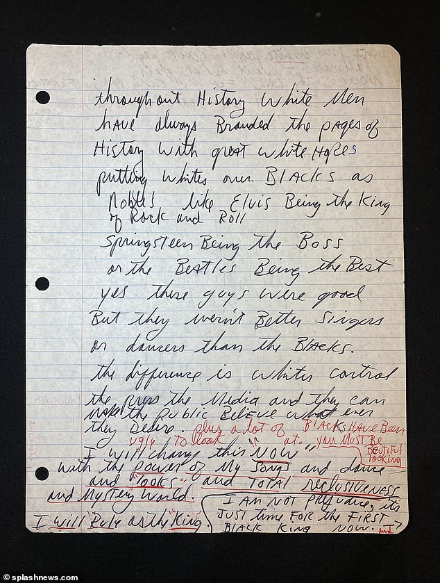 Texto de Michael Jackson em 1987