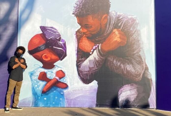 Mural de Chadwick Boseman na Disney