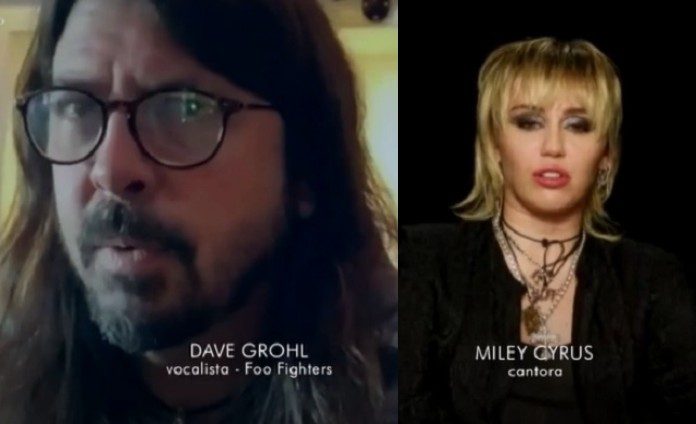 Dave Grohl e Miley Cyrus no Fantástico