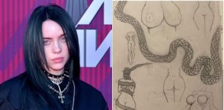 Billie Eilish e desenho de peitos