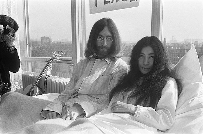 John Lennon e Yoko Ono em Amsterdam, 1969