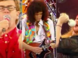 Elton John e Axl Rose cantam "Bohemian Rhapsody" com o Queen em 1992