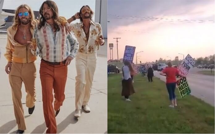 Foo Fighters trolla manifestação de igreja ultraconservadora tocando cover de Bee Gees