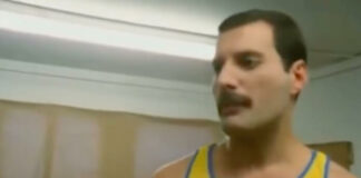 Freddie Mercury no dia de seu último show com o Queen