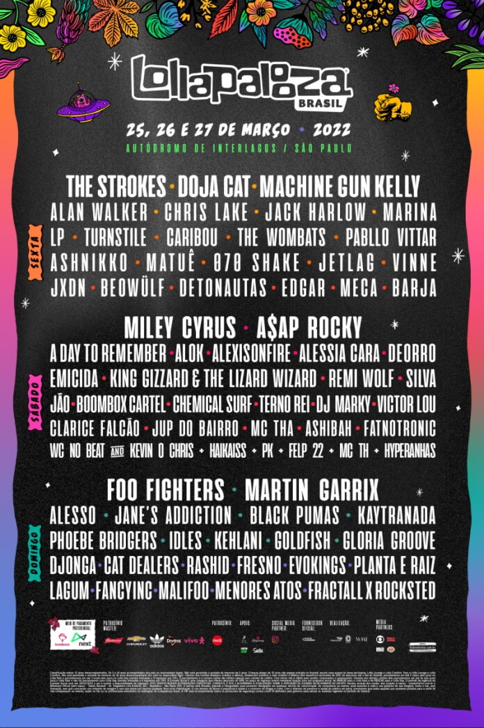 Line-up e cartaz do Lollapalooza Brasil 2022
