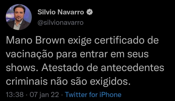 Tweet de Silvio Navarro