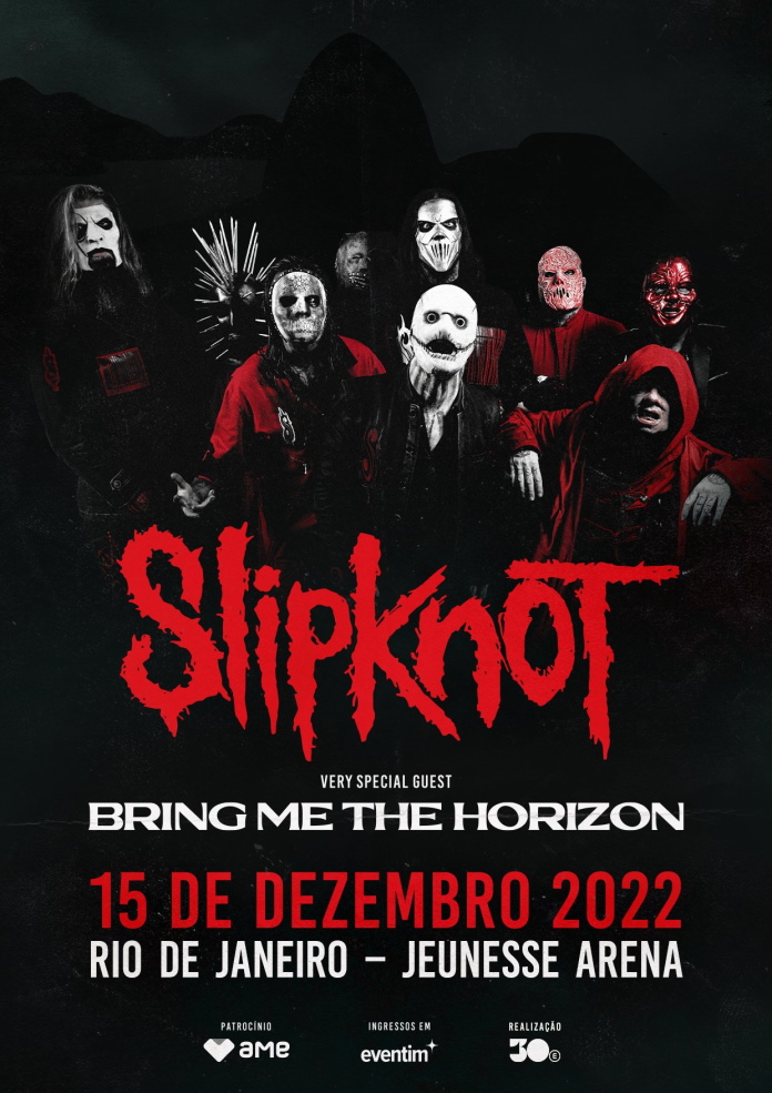Pôster do Slipknot e Bring Me The Horizon no Rio de Janeiro