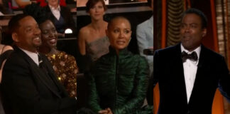 Will Smith, Jada Pinkett Smith e Chris Rock no Oscar