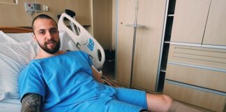 Eloy Casagrande compartilha vídeo do dia se sua cirurgia após quebrar a perna em show