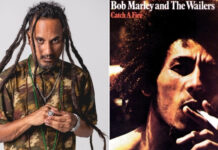 Helio Bentes (Ponto de Equilíbrio) e capa de disco do Bob Marley