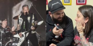 James Hetfiel liga para fã que teve filho no show do Metallica em Curitiba