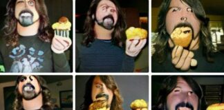 Imagem de Dave Grohl comendo muffin criada com inteligência artificial