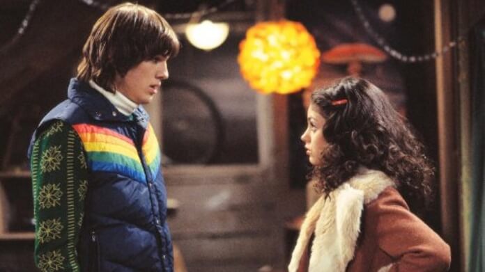 Ashton Kutcher and Mila Kunis on That 70s Show