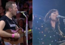 Coldplay e Natalie Imbruglia cantam "Torn" juntos
