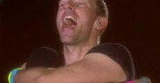 Chris Martin com o Coldplay no Rock In Rio 2022