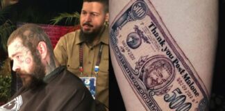 Barbeiro que atendeu Post Malone no Rock in Rio faz tatuagem em homenagem ao cantor