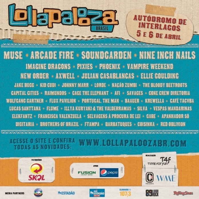 Line-up do Lollapalooza Brasil 2014