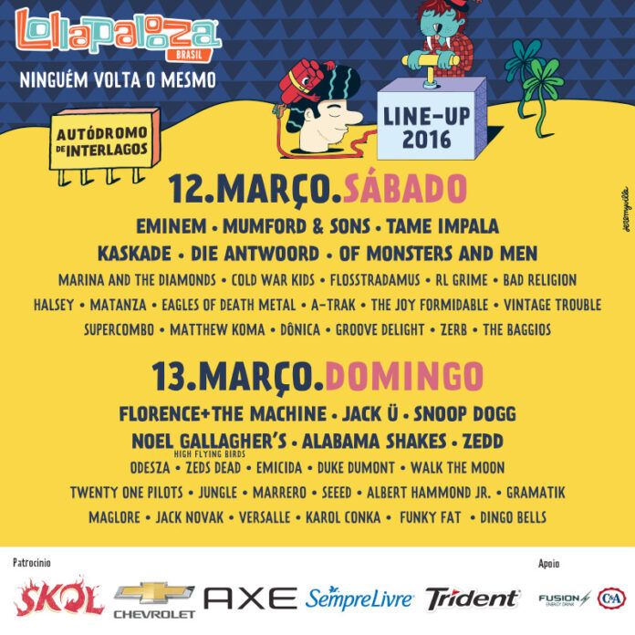 Line-up do Lollapalooza Brasil 2016