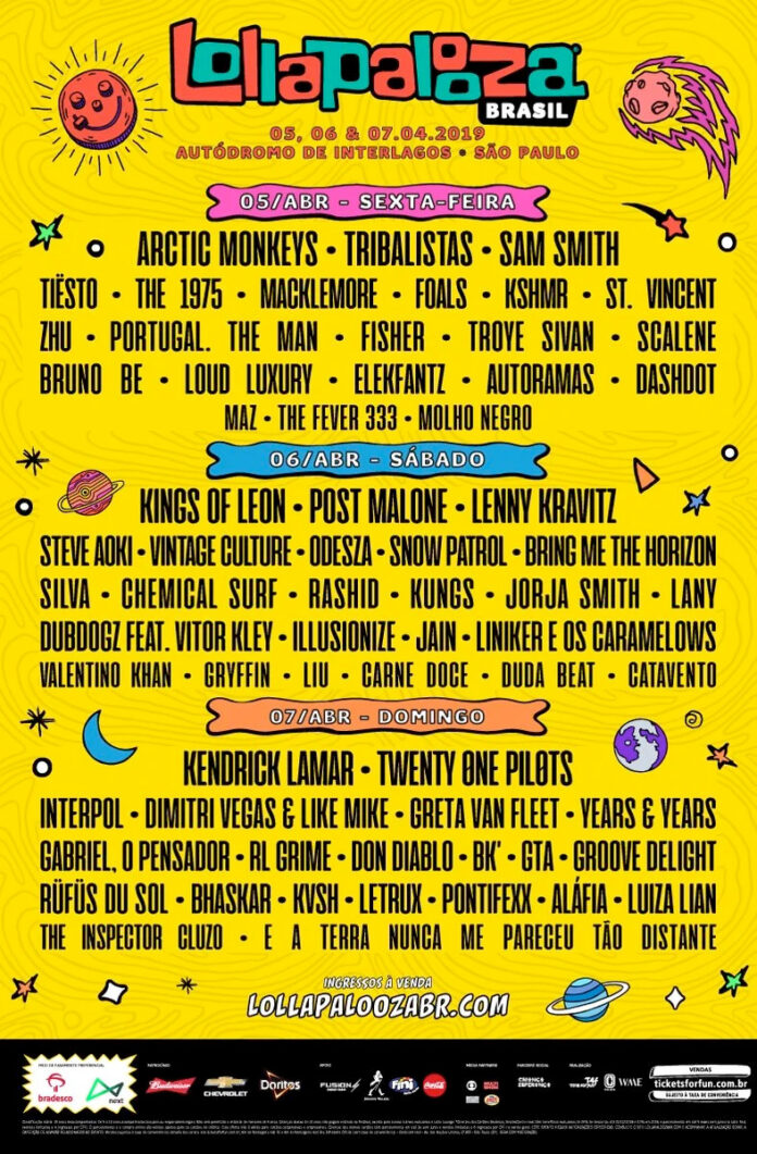 Line-up do Lollapalooza Brasil 2019