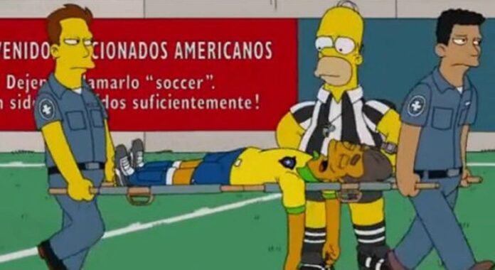 Os Simpsons prevendo lesão de Neymar