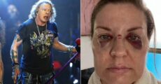 Axl Rose machuca fã com microfone em show do Guns N' Roses