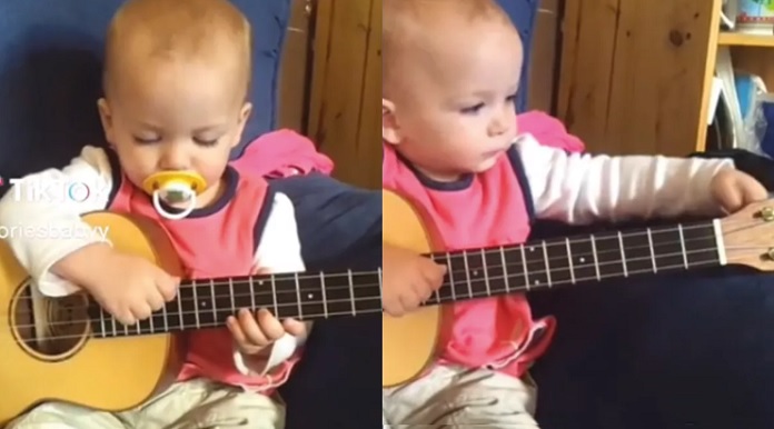 Bebê toca ukulele assustadoramente bem em vídeo do TikTok; assista